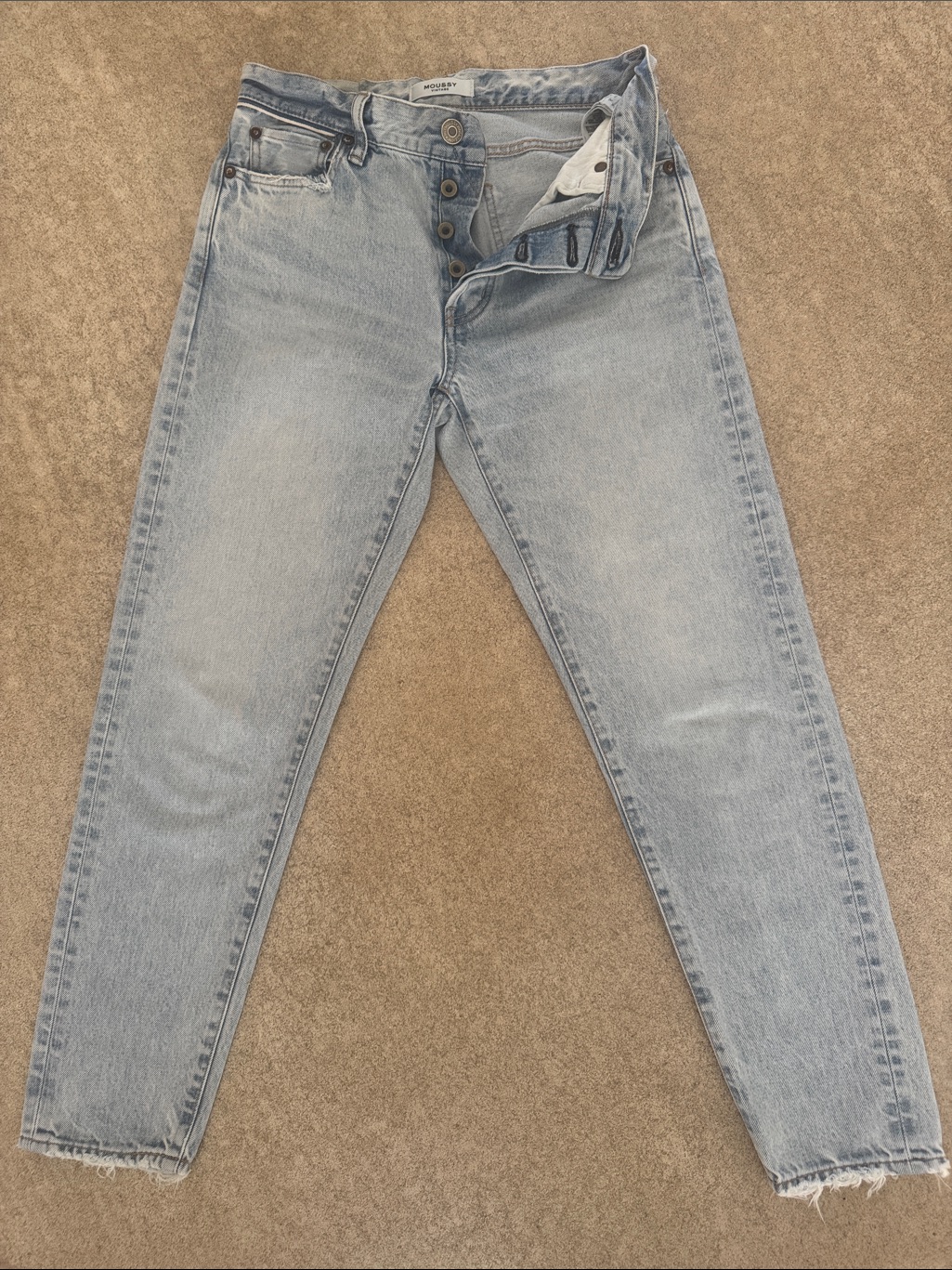 Moussy Light Blue Vintage Button-Fly Jeans